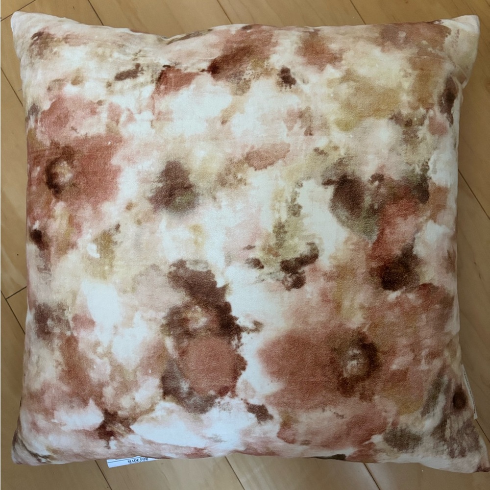 Cost Plus World Market Abstract Accent Pillow Cover- Pink and Cream